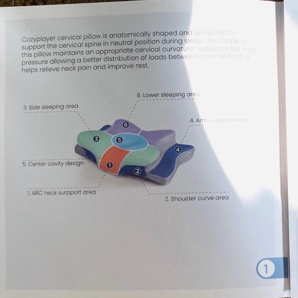 2 pcs. White and Gray Ergonomic Pillows - cervical neck pillow - Picture 4 of 5